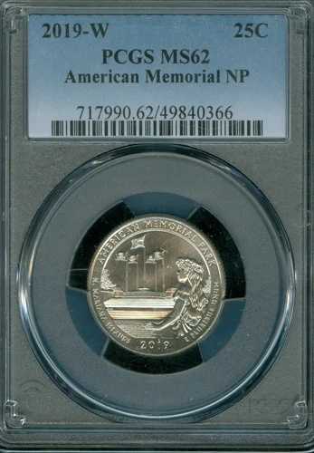 2019 W アメリカン メモリアル クォーター PCGS MS62 *