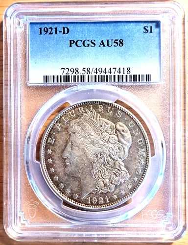 1921 D PCGS AU58 モルガン 90% シルバー