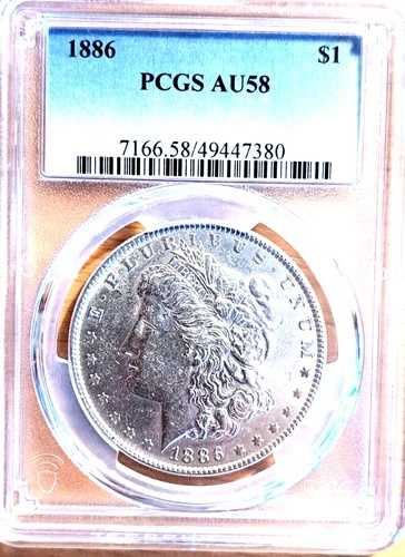 1886年 P PCGS AU58 モルガン 90% シルバー