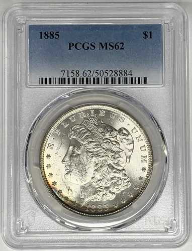 1885年 モルガン銀貨 PCGS MS 62 (36) B