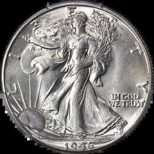 1946-D ウォーキング・リバティ・ハーフ PCGS MS65 素晴らしい外観 素晴らしいストライク 44,330円