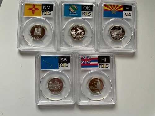 2008年 シルバー プルーフ ステート クォーター PCGS PR69DCAM 国旗ラベル