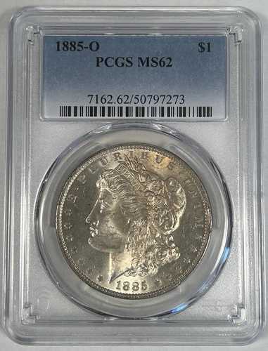 1885-O モルガン銀貨 1ドル硬貨 トーン PCGS MS 62