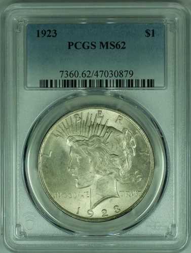 1923年 ピースシルバードル S$1 PCGS MS-62 (39B)