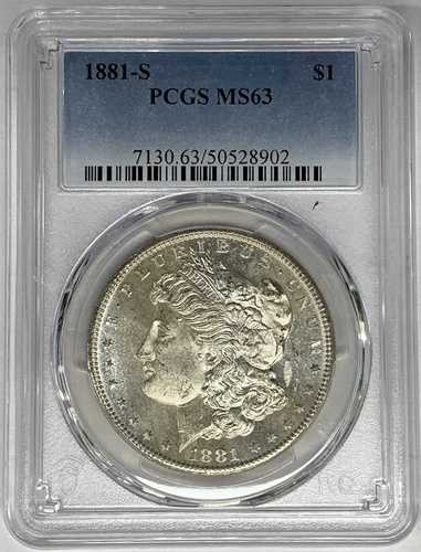 1881-S モルガン銀貨プルーフ OBV PCGS MS 63 (21) H