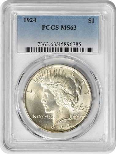 1924年ピースシルバードル MS63 PCGS 45,045円