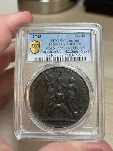 1743年オーストリア・マリア・テレジア風刺戴冠メダル - PCGS VF詳細 45,045円