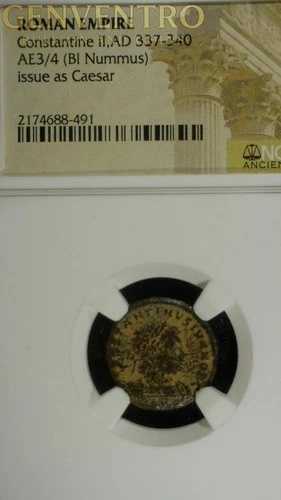 ローマ帝国コンスタンティヌス 2 世 AD 337-340 カエサルとして発行 ? NGC AE3/4 (BI Nummus) #