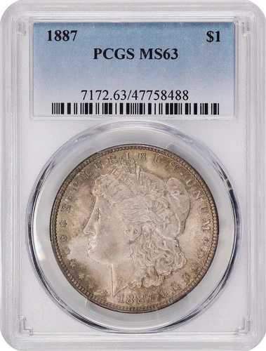アメリカ モルガン銀貨 1ドル 1887年 PCGS: MS63 #C516