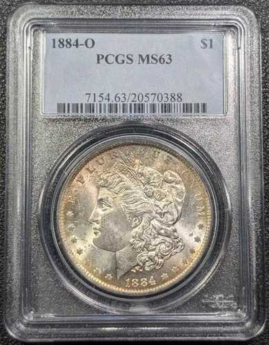 1884-O モーガン シルバー ダラー - PCGS MS63 - **美しい色調!** - 送料無料!