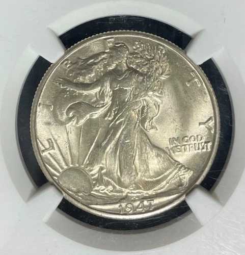 1947-D ウォーキング・リバティ シルバー ハーフダラー ~NGC MS 65 ~美しいコイン~REF#19-011