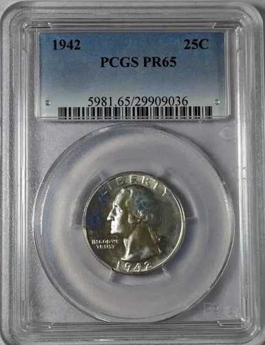 1942年 25セント銀貨 PCGS PR-65