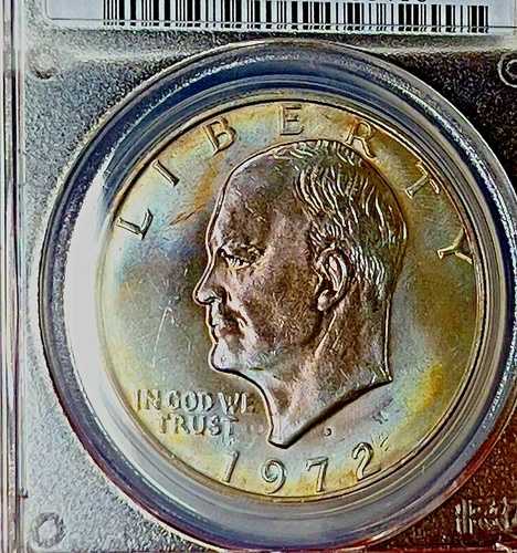 PCGS MS-65 レインボートーン!1972年製 アイク・ダラー