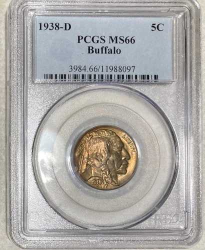 1938 D 5C バッファロー PCGS MS66