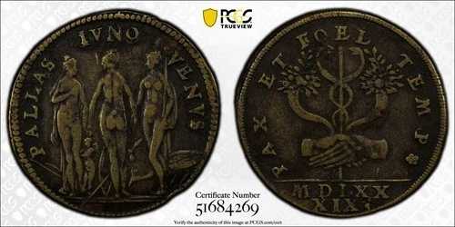 1589年 フランス＝ロレーヌ シャルル3世（1545-1608年） ジェトン・トークン ヴィーナス PCGS VF 詳細