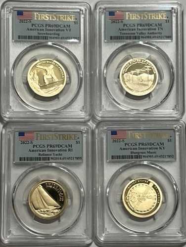 2022-S 1 ドル イノベーション プルーフ ドル 4 枚セット、PCGS PR-69 DCAM ファースト ストライク!