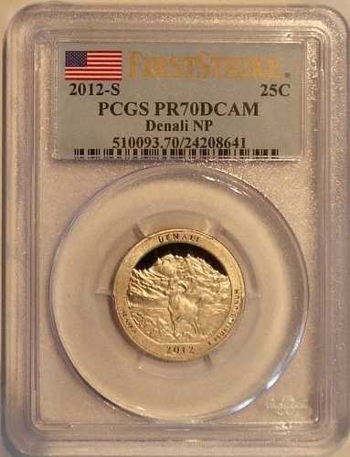 2012-S PCGS PR70DCAM ファーストストライク デナリ NP クォータープルーフ 25セント