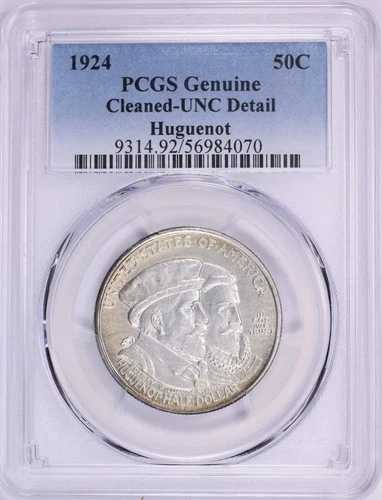 1924年 ユグノー・ワロン ハーフドル PCGS 記念硬貨 + 小麦ペニー 2 枚無料 ??