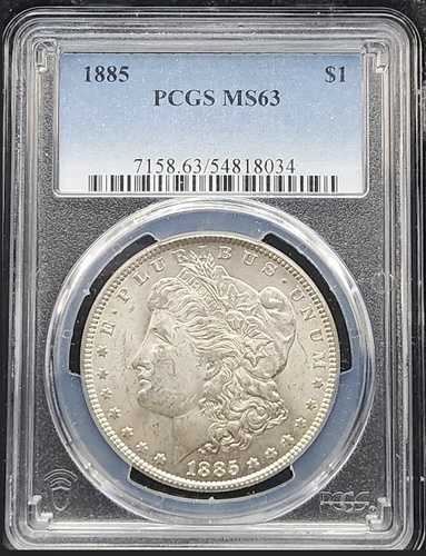 1885-P モーガン・ダラー PCGS MS 63 光沢あり ノートーニング #251
