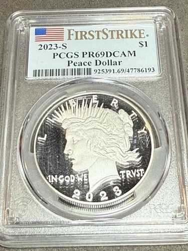 2023-S プルーフ 1ドル ピースシルバー ダラー PCGS PR69DCAM FS フラッグラベル ファーストストライク
