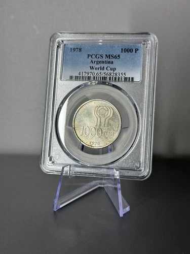 1978年アルゼンチン 1000ペソ銀貨 FIFAワールドカップ記念コイン PCGS MS65