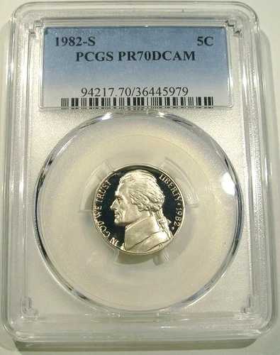 1982-S 5C PCGS PR70DCAM ジェファーソン トップグレード トップレジストリプルーフ DCAM
