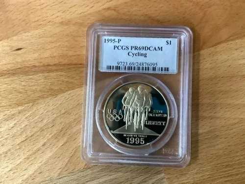 1995-P オリンピック サイクリング シルバー ダラー PCGS PR69DCAM B1332