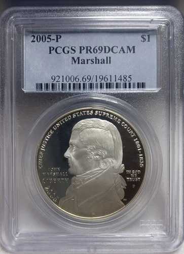 2005年 P・マーシャル記念プルーフ銀貨 $1 PCGS PR69DCAM。ビデオ - SL0175。