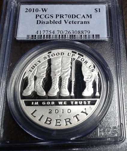 2010-W 障害退役軍人協会 シルバードル PR70 PCGS