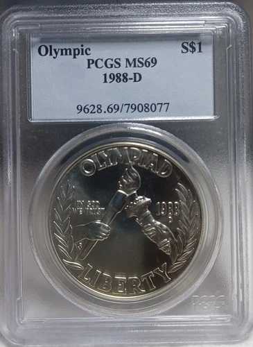 1988年オリンピック記念銀貨 PCGS MS69。側転！ビデオ SL0174
