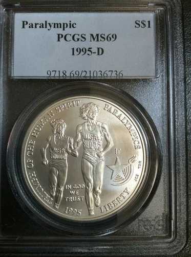 1995-D パラリンピック シルバー ダラー PCGS MS69 ジェム BU B0505 45,045円