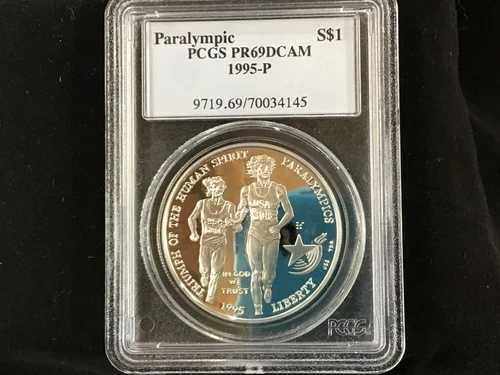1995-P パラリンピック シルバードル PCGS PR69DCAM ジェムプルーフ B0503