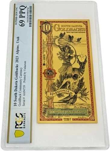 2023年 サウスダコタ 10 ゴールドバック PCGS 69 *アルファシリーズ* (ハーモニア、ハーモニー)