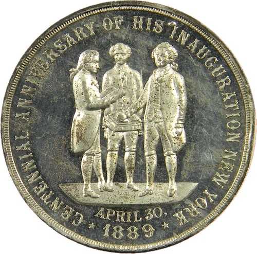 1889年 ワシントン宣誓メダル PCGS SP 純正ベント UNC 詳細