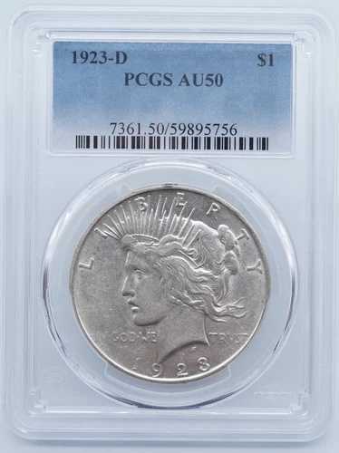 1923年 Dピース銀貨 $1 PCGS AU50 -U483｜WORLD RESOURCE【QUEEN店】