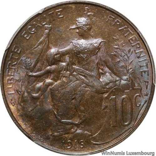 F3797 レア 2nd 最高級 10 サンタイム デュピュイ 1916 スター PCGS MS64 コレクション クライン- 41,470円