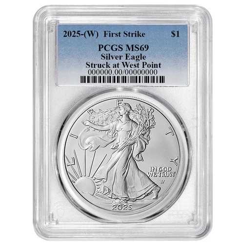 2025年 (W) 1ドル アメリカン シルバー イーグル PCGS MS69 FS ブルーラベル