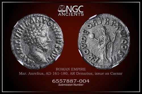 マルクス・アウレリウス・カエサル NGC Ch VF ローマコイン、AD 161-180。 AR デナリウス。 A1098｜WORLD RESOURCE【QUEEN店】