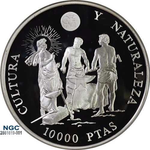 1995M スペイン 10K P ベラスケス フォージ オブ バルカン NGC PF 69 UC ケース +COA 付き トップグレード!
