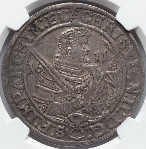 1611年 ドイツ ザクセン シルバー ターラー NGC XF-45 オリジナル シルバー ダラー 素晴らしい色調