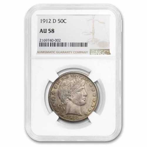 1912-D バーバー ハーフダラー AU-58 NGC