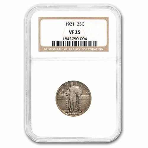 1921年 自由の女神立像クォーター VF-25 NGC-