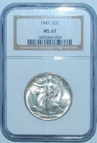 1943年 NGC MS67 ウォーキング・リバティ・ハーフダラー