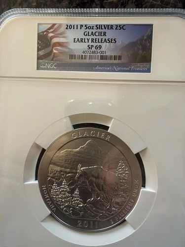 2011-P グレイシャー NP ATB アメリカ ビューティフル 5オンス シルバー NGC SP 69 アーリーリリース
