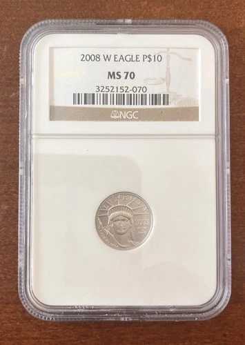 2008 W 1/10 オンス バーニッシュド プラチナ イーグル NGC MS70 ブラウン ラベル ローポップ 3706!｜WORLD RESOURCE【QUEEN店】