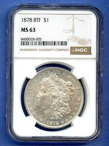 1878 P 8TF NGC MS63 モルガンシルバー 1ドル 米国造幣局 1878-P MS-63 ブラストホワイト