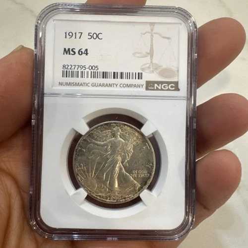 1917年ウォーキング・リバティ・ハーフドル 50セント NGC Ms.64 ミントステート
