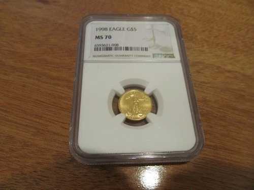 1998年 5ドル 1/10オンス アメリカンゴールドイーグル NGC MS70