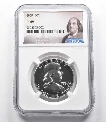 PF69 1959年 フランクリン ハーフダラー プルーフ NGC グレーディング済み ホワイトコイン スポットフリー PR69