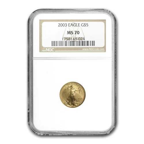 2003年 1/10オンス アメリカンゴールドイーグル MS-70 NGC